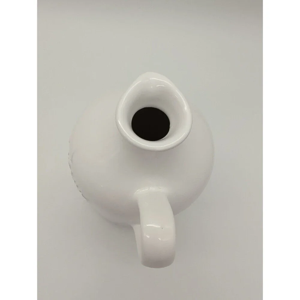 Kiss That Frog Clos Du Manoir Olive Oil Jug White Minimalist European Cottage